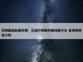 刘炜回应赵睿伤情：已进行核磁共振问题不大 皮特森存在小伤