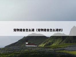 宠物猪舍怎么建（宠物猪舍怎么建的）