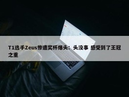 T1选手Zeus惨遭奖杯爆头：头没事 感受到了王冠之重