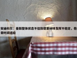 安迪科尔：曼联整体状态不佳致德里赫特发挥不稳定，他需时间适应