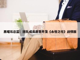 黑曜石总监：团队成员愿意开发《永恒之柱》战棋版