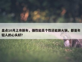 盘点10月上市新车，强性能高个性还能涮火锅，都是年轻人的心头好？