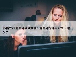 苏格兰vs葡萄牙半场数据：葡萄牙控球率73%，射门3-7