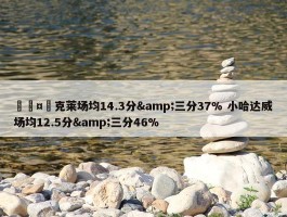 🤔克莱场均14.3分&三分37% 小哈达威场均12.5分&三分46%