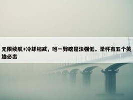 无限续航+冷却缩减，唯一弊端是法强低，圣杯有五个英雄必出