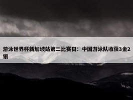 游泳世界杯新加坡站第二比赛日：中国游泳队收获3金2银