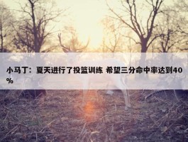 小马丁：夏天进行了投篮训练 希望三分命中率达到40%