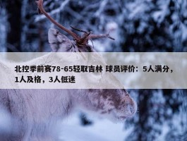 北控季前赛78-65轻取吉林 球员评价：5人满分，1人及格，3人低迷