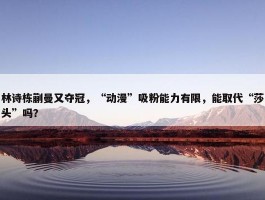 林诗栋蒯曼又夺冠，“动漫”吸粉能力有限，能取代“莎头”吗？