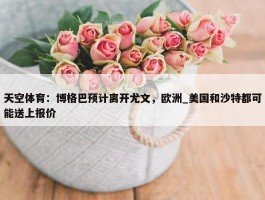 天空体育：博格巴预计离开尤文，欧洲_美国和沙特都可能送上报价