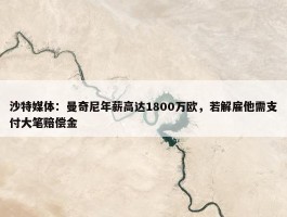 沙特媒体：曼奇尼年薪高达1800万欧，若解雇他需支付大笔赔偿金