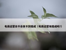 电商运营会不会拿不到提成（电商运营有提成吗?）