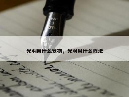 光羽带什么宠物，光羽用什么阵法