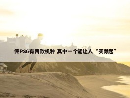 传PS6有两款机种 其中一个能让人“买得起”