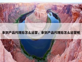 拿到产品代理后怎么运营，拿到产品代理后怎么运营呢