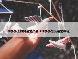 拼多多上如何运营产品（拼多多怎么运营教程）