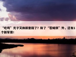 “吃鸡”光子又换新套路了？除了“苍蝇侠”外，还有1个新军需！