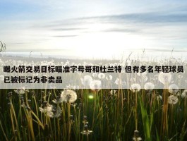 曝火箭交易目标瞄准字母哥和杜兰特 但有多名年轻球员已被标记为非卖品