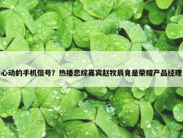 心动的手机信号？热播恋综嘉宾赵牧辰竟是荣耀产品经理