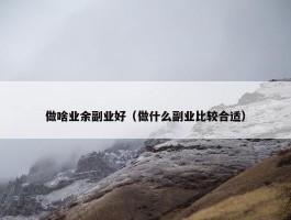 做啥业余副业好（做什么副业比较合适）