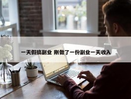 一天假搞副业 刚做了一份副业一天收入