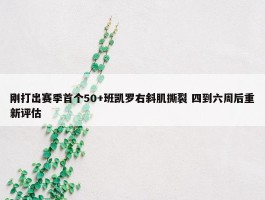 刚打出赛季首个50+班凯罗右斜肌撕裂 四到六周后重新评估