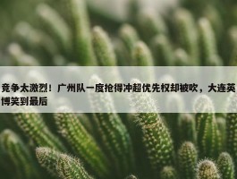 竞争太激烈！广州队一度抢得冲超优先权却被吹，大连英博笑到最后