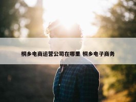 桐乡电商运营公司在哪里 桐乡电子商务