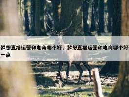 梦想直播运营和电商哪个好，梦想直播运营和电商哪个好一点