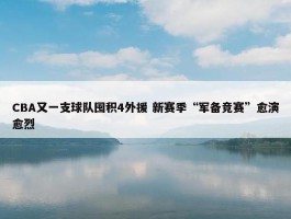 CBA又一支球队囤积4外援 新赛季“军备竞赛”愈演愈烈