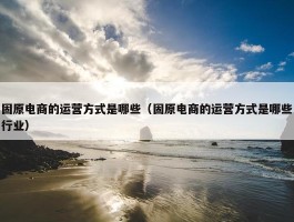 固原电商的运营方式是哪些（固原电商的运营方式是哪些行业）