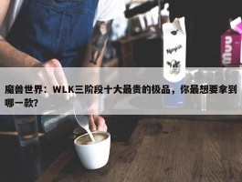 魔兽世界：WLK三阶段十大最贵的极品，你最想要拿到哪一款？