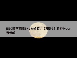 BBC晒李晓峰Sky大婚照：《魔兽3》月神Moon当伴郎