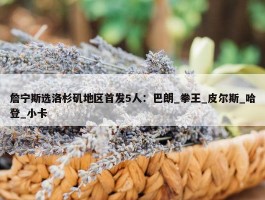 詹宁斯选洛杉矶地区首发5人：巴朗_拳王_皮尔斯_哈登_小卡