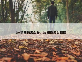 30星宠物怎么合，3s宠物怎么获得