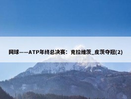 网球——ATP年终总决赛：克拉维茨_皮茨夺冠(2)