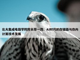 北大集成电路学院院长蔡一茂：AI时代的存储器与存内计算技术发展