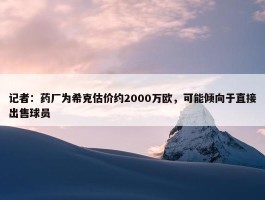 记者：药厂为希克估价约2000万欧，可能倾向于直接出售球员