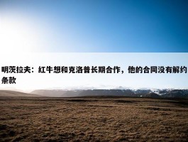 明茨拉夫：红牛想和克洛普长期合作，他的合同没有解约条款