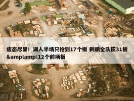 疲态尽显！湖人半场只抢到17个板 鹈鹕全队揽31板&amp;12个前场板