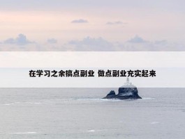 在学习之余搞点副业 做点副业充实起来