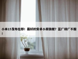 小米15发布在即！最好的安卓小屏旗舰？蓝厂绿厂不服！