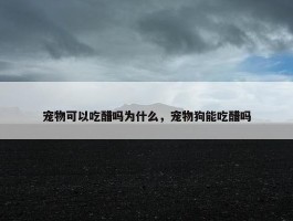 宠物可以吃醋吗为什么，宠物狗能吃醋吗