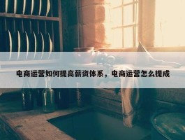 电商运营如何提高薪资体系，电商运营怎么提成