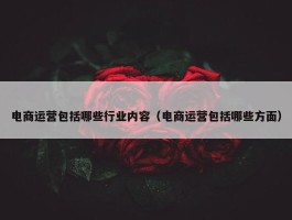 电商运营包括哪些行业内容（电商运营包括哪些方面）