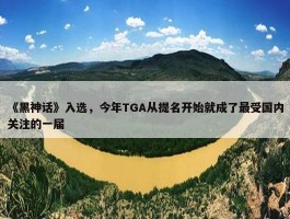 《黑神话》入选，今年TGA从提名开始就成了最受国内关注的一届