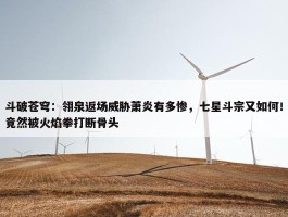 斗破苍穹：翎泉返场威胁萧炎有多惨，七星斗宗又如何！竟然被火焰拳打断骨头