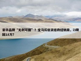 豪华品牌“无利可图”？宝马斥巨资拯救经销商，i3降回18万？