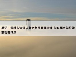 美记：佩林卡知道当务之急是补强中锋 但在那之前只能靠现有球员