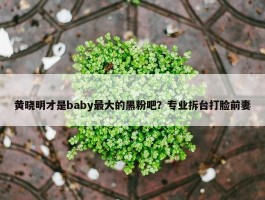 黄晓明才是baby最大的黑粉吧？专业拆台打脸前妻